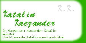 katalin kaczander business card